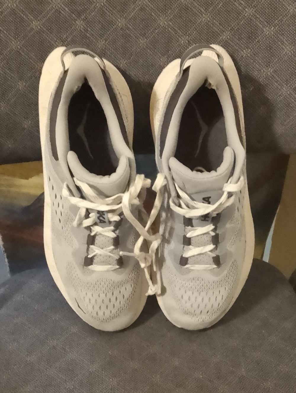 Hoka White and Gray Men’s Sneakers